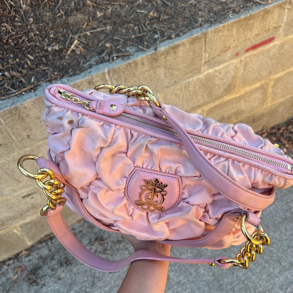 OG Juicy Couture Baby Pink Y2K 2008 Ruched Ruffle Purse - Picture 4 of 7